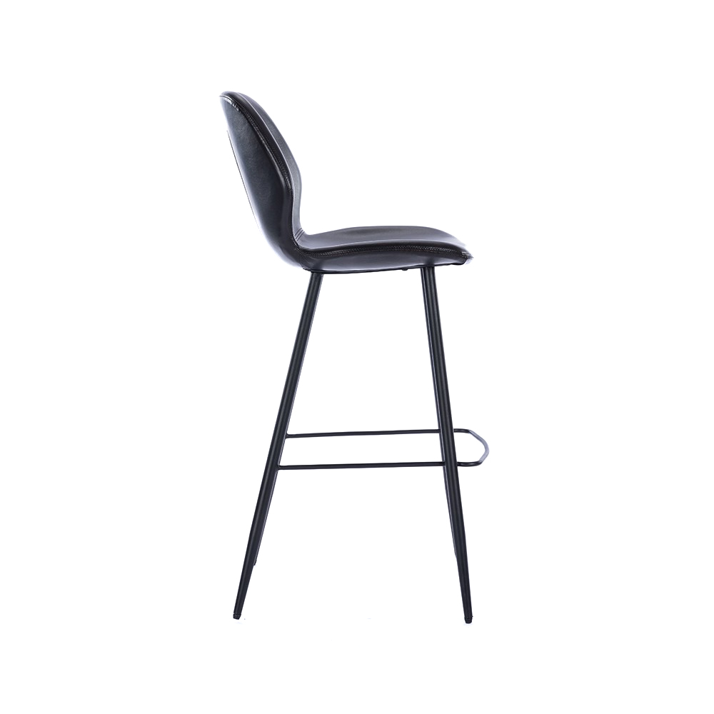 ZY-8085 Black PU Leather Metal Leg Bar Chair